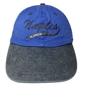 Distinctive Headwear Men's Strapback Hat Blue Embroidered Naples Florida Logo
